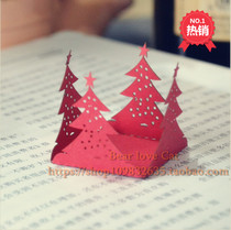 Christmas tree creative hollow chocolate paper tray pearlescent mini cake around the side Christmas party decoration 50
