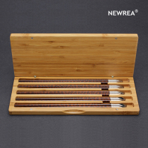 NEWREA New Sharp Treasured Class Snake Wood Chopsticks Creative Gift Cutlery Suit