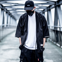 killwinnner 2018ss spring and summer thin section robe five-point jacket Black retro tide brand jacket jacket