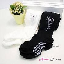 Black and white Korean imported children Princess bottoming socks Girls Girls baby socks children cotton pantyhose