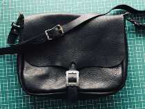 Pure hand-sewn Italian Tuscany imported oil wax leather messenger bag backpack motorcycle retro rrl