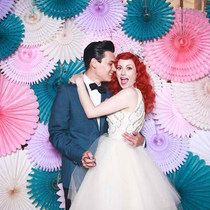 Banquet restaurant creative paper fan hanging flower hanging ornaments celebration wedding wedding birthday party decoration arrangement