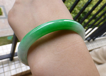 Myanmar natural delicate jade jade bracelet ice seed full green sun Green old pit A goods round jade bracelet sub certificate