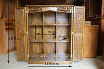 Shrine nine-palace grid with door desktop household table for cabinet camphor wood multi-layer solid wood Buddha table custom Buddha cabinet