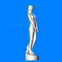 Three-dimensional four-axis circle engraving STL picture sexy beauty full body file desktop artwork ornaments