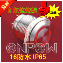 China Hongbo button stainless steel reset with lamp button GQ16F-10E J S waterproof button 