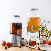 Sparkling bottle with faucet ginseng soaking jar sealed household thickened glass 10kg ice bucket enzyme pot wine container