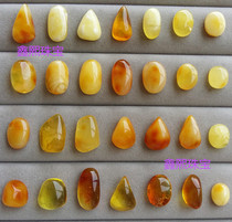 Wholesale handmade polished non-baking color no optimization natural amber beeswax bare stone can be processed ring pendant