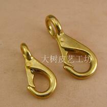 Brass hook button dog buckle copper hanging buckle chaebou hook handmade leather bag carrying ring hook fastening accessory (TK07)