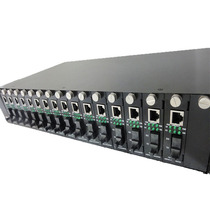 Rack-type fiber optic transceiver single-mode single-fiber converter 16 pairs of network high-definition monitoring optical transceiver 2U frame