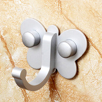 Bathroom Perforated Hanger Hook Single Hook Solid Cloak Hood Hook Clothes Hanger Living-room Bathroom Butterfly Single Coat Hook X1027