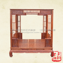 Burmese rosewood shelf bed solid wood double bed Chinese style carved princess bed big fruit red sandalwood bed mahogany