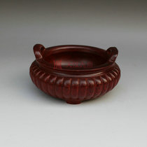 Xuande furnace ornaments incense burner Incense Road appliances small leaf Rosewood mahogany incense burner pan incense stove crafts