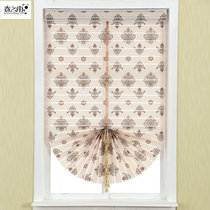 Fan-shaped curtain Roller curtain curtain Roman curtain Mediterranean American Living Room Bedroom study Lifting door curtain decoration