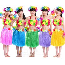 2016 new 40CM 40CM 61 Childrens Day Hawaii Grass dress dance Out of service shipping action 5-piece suit