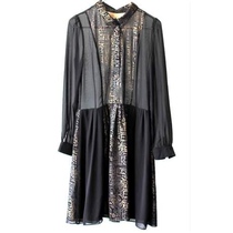 BONNSUI Pivot Little Black Dress Korea Production Korean Version Sexy Metal Color Black Tandem Dress Skirt