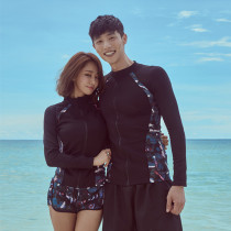 Couple swimsuit womens long-sleeved wetsuit snorkeling suit surfing suit 2020 new swimsuit set hot spring three-piece set men