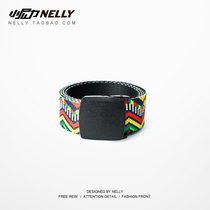 Tide brand retro mens womens wild hip hop camouflage canvas belt print belt belt for men and women