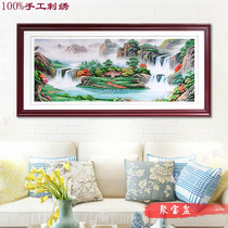 Cornucopia landscape Guangdong embroidery Guangdong embroidery Tide embroidery Guangdong landscape Good Feng Shui send leading business partners Pure hand embroidery