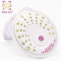 YOGI-FLY Yagfi portable makeup mirror folding double mirror portable small mirror metal dressing Princess Mirror