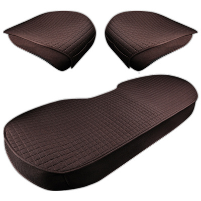  Car seat cushion monolithic three-piece set four seasons universal linen seat cover summer cool pad all-inclusive rear seat cushion