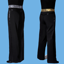  Gold and silver waist Latin dance pants mens dance pants national standard dance performance pants Latin pants mens sailor Gitba dance pants