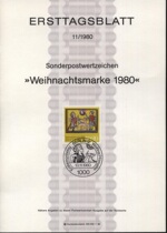 West Berlin 1980-11 Christmas Birth Paper First Day Commemorative Postmark