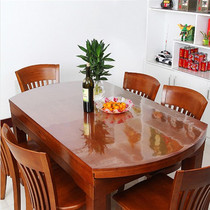 PVC transparent soft glass table mat Oval tablecloth waterproof and oil-proof telescopic folding table cloth