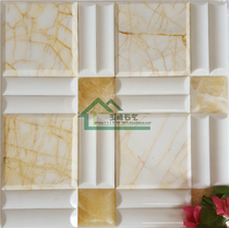 Natural marble mosaic gold spider white marble High-end large cultural stone Living room entrance yellow and white porcelain brick