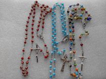 Color glass flower Rosary Rosary 6mm