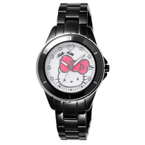 Hello Kitty Fashion Goddess Classic Watch - Silver Frame White x Black