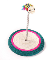 Sisal spring round seat funny cat toy plate with small mouse cat scratch board happy cat toy