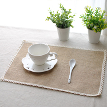 zakka grocery Pastoral style jute fabric mat Decorative table mat Coaster placemat plate mat