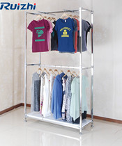 Stainless steel double - deck clothes Frame floor drying rack balcony drying rack indoor men and women hanging garment rack