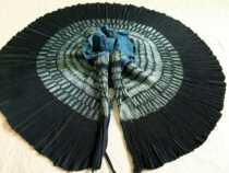 Guizhou ethnic minority craft Guiding small flower seedlings batik pleated skirt plant indigo dyeing pure hand-woven