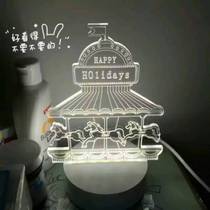 3D three-dimensional creative LED color change night light creative personality gift 3D bedroom living room corridor lamp bedside lamp