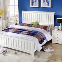 Beijing sea breeze solid wood furniture custom-made American country bed simple solid wood bed Mediterranean style 1 8m