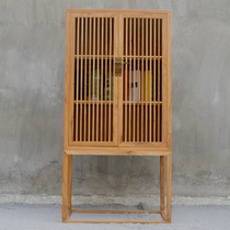  Comb strip paint-free elm furniture bookcase bookcase Modern Chinese bookcase bookcase bookcase paint-free solid wood Zen furniture