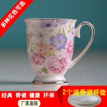 Lotus Lotus bone china drinking cup gold side belt hand wash cup couple ceramic toothbrush cup set bathroom brush cylinder