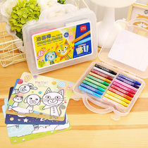 Able 36 color childrens boxed oil painting stick handheld spin colorful stick young children oil painting stick safety non-toxic nursery color drawing wax pen suit 12 color 24 color crayons wholesale drawing pen
