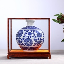 Haolinxuan old mahogany glass cover horizontal big red acid branch cage crafts dust cover can be customized