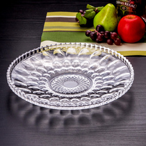 Ou Wei glass fruit plate large fruit plate glass dry fruit plate creative candy plate household snack plate living room