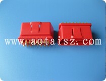 OBDⅡ-16P Car computer interface plug Car network GPS in-line connector(red gold plated)