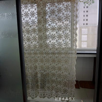 Handmade crochet hook flower curtain big bed cover towel decorative hanging curtain European pure cotton woven hollow shooting props