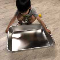 Stainless steel square disc rectangular deep disc commercial baking shop extra-large wind cake without sticking to baking pan 41x29x9