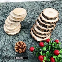 New round wood chip diy original pine fruit dried branches leaf eternal flower kindergarten handmade material creative decoration A