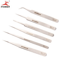 Hong Kong flying deer stainless steel tweezers electronic tweezers 6-piece tip elbow plus hard tweezers set RST10-15