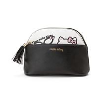 Sanrio HELLO KITTY Cat Womens Changing Dress Party Series Streaming Suede PU Leather Makeup Bag