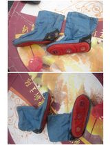 Folklore Artisanal Embroidery Extreme Tiny small number of children Baby wearing long cylinder pony boots small cloth shoes folklore collection