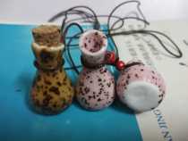 (Special rust glaze perfume bottle)Handmade high temperature special process color glaze ceramic necklace drift bottle